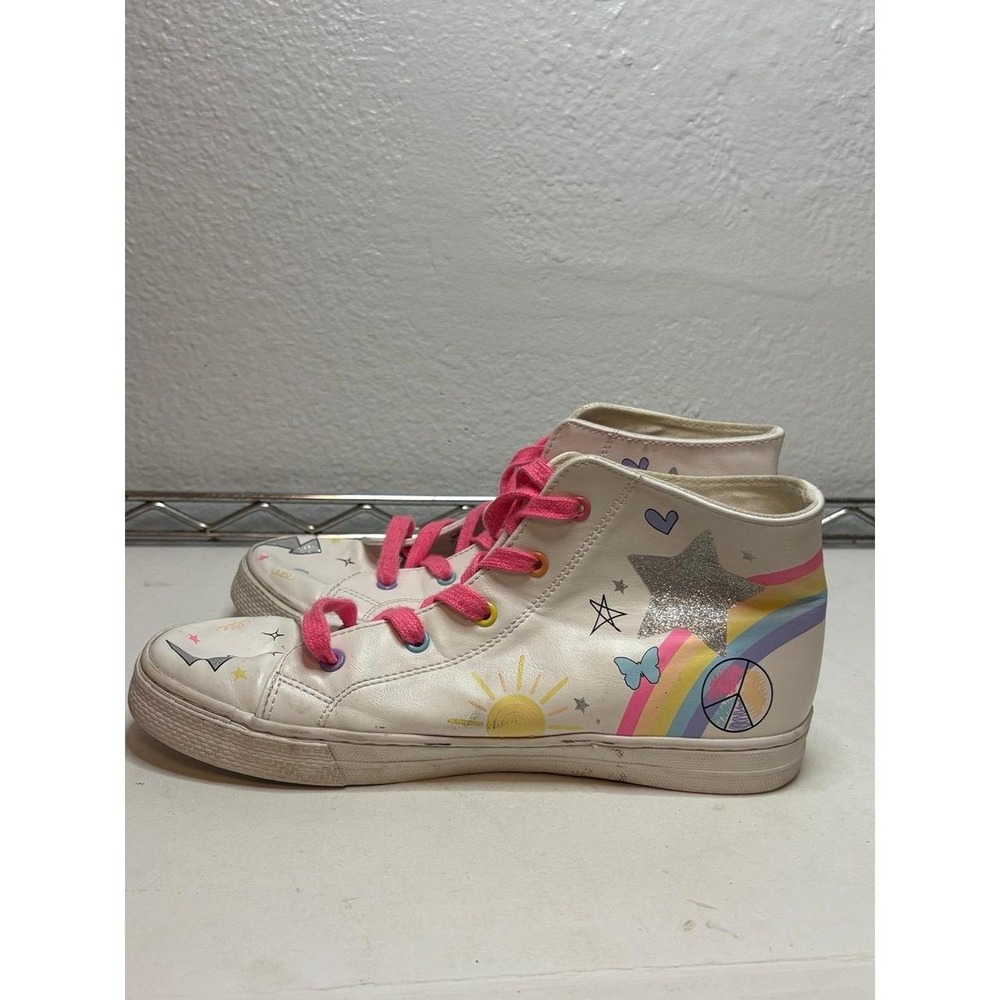 The Children's Place Girls White Rainbow Doodle High Top Sneakers Size 5⁠